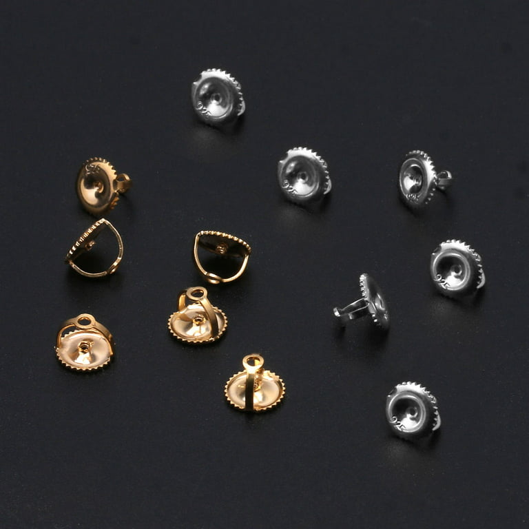 5 Pairs Sterling Silver Screw on Earring Backs Replacement Locking  Screwback 