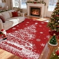 thumbnail image 2 of Memoryfield Christmas Area Rug 4' x 6', Machine Washable Rugs Holiday Christmas Tree Print Throw Carpet, Low Pile Rug Stain-Resistant Xmas Rugs for Bedroom Living Room Dining Room Party, 2 of 9