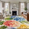 thumbnail image 3 of Spring Pastoral Floral Area&nbsp;Rug 5x8ft Blue Yellow Flowers Linen Texture Non-Slip&nbsp;Washable Square&nbsp;Rugs Soft Felt Indoor Floor Mat for Bedroom Kitchen Living Room Bathroom, 3 of 9