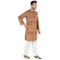 thumbnail image 2 of Atasi Indian Designer Kurta for Men Printed Long Sleeves Summer Ethnic Long Shirt, 2 of 7