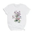 thumbnail image 4 of Otvok Womens Fashion Flowers Print Harajuku Female Round Neck Loose T-Shirt, 4 of 5