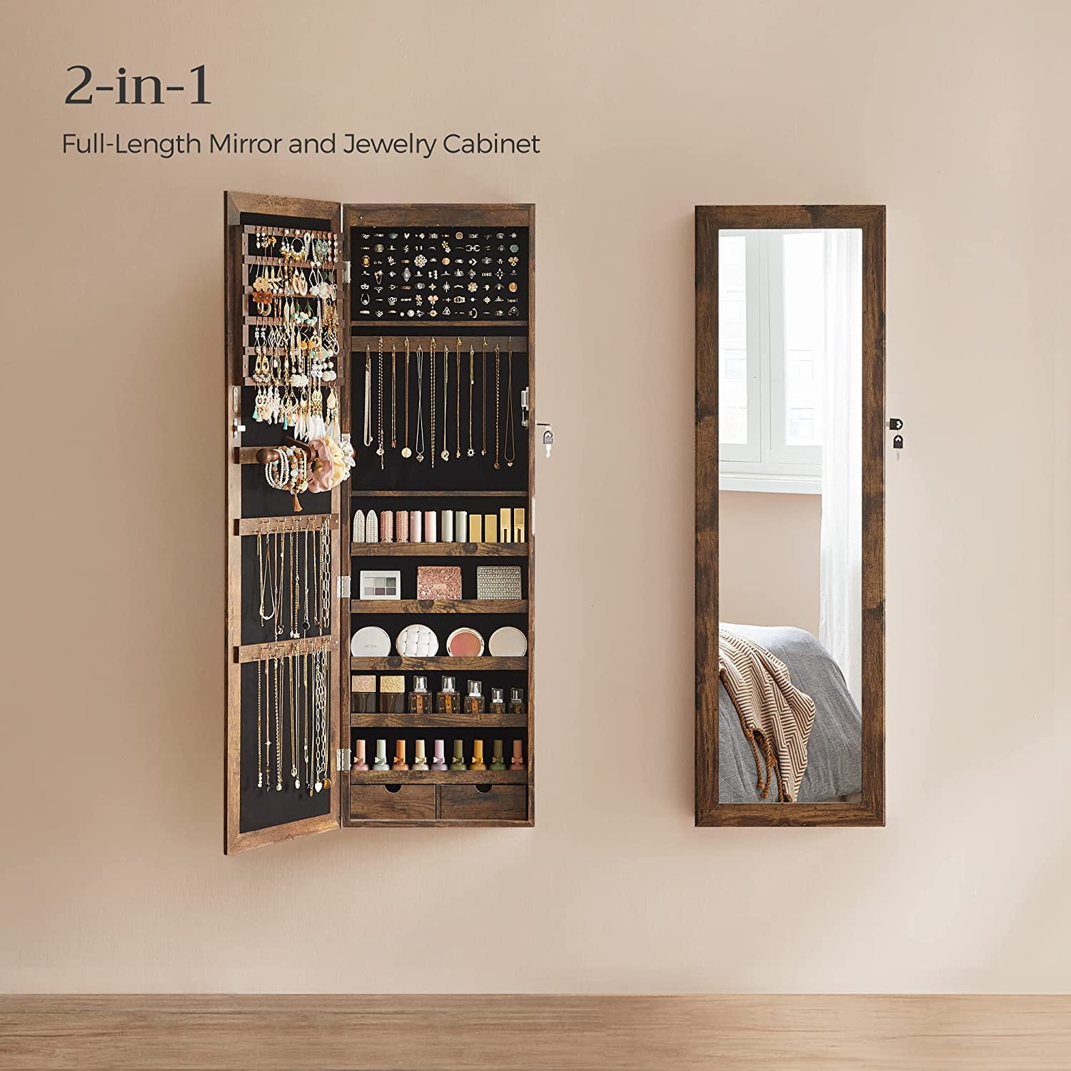 SONGMICS Mirror Jewelry Cabinet - Thumbnail 2