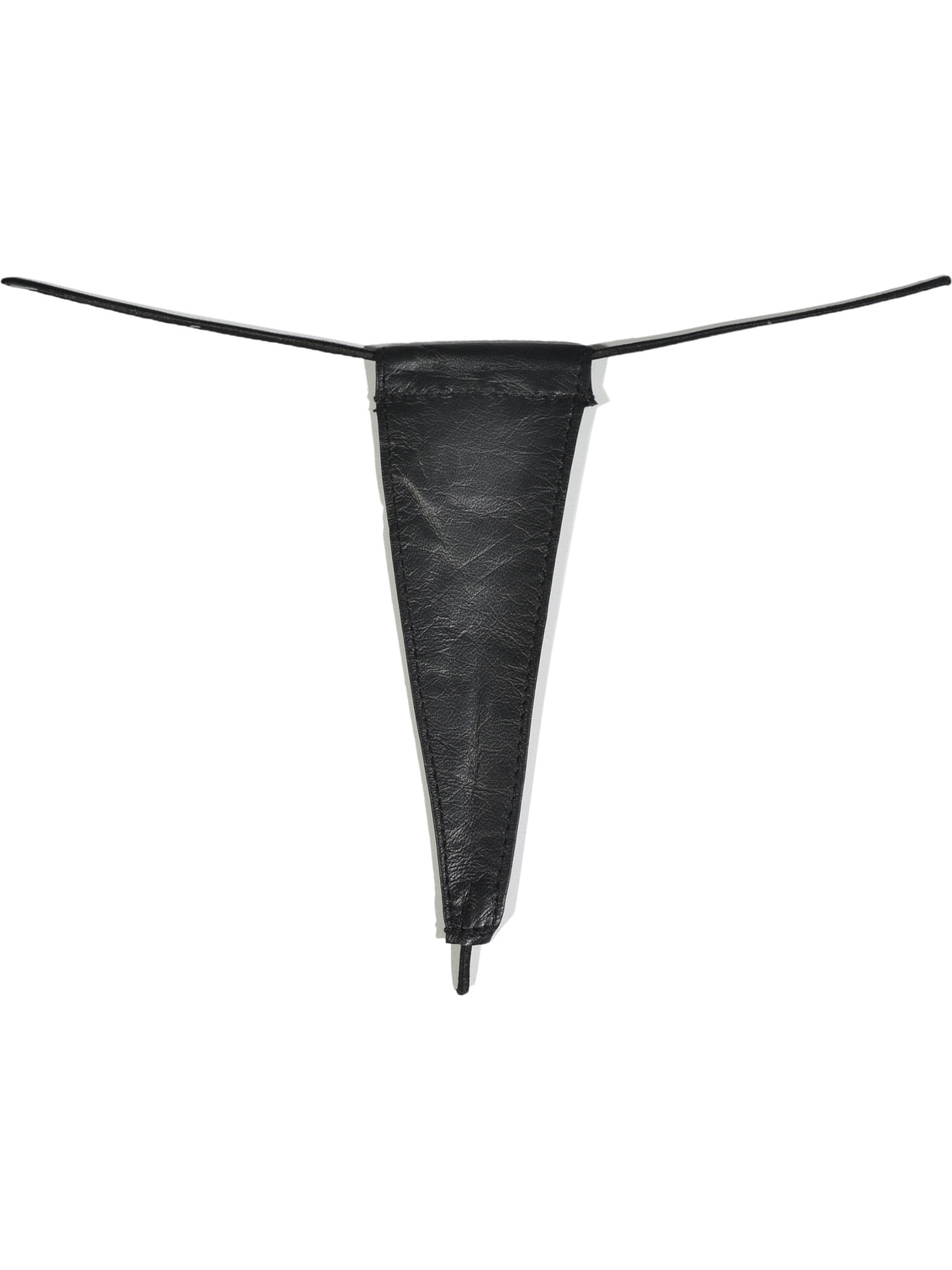 black leather thong