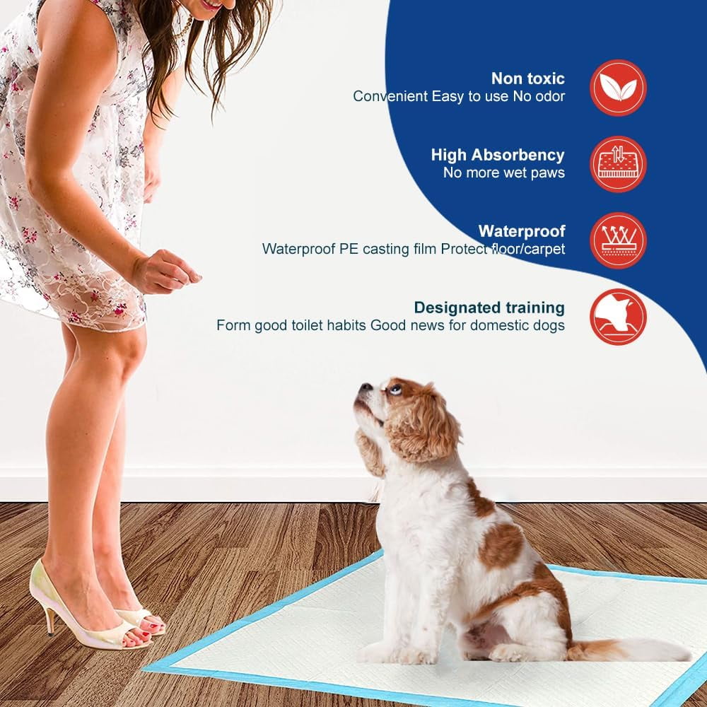 NEZO Extra Large 6-Layer Training Pet Training Pads, 34 x 46 Inches, 120 Count