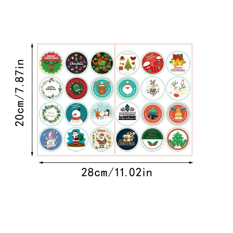 Meuva Christmas Sticker Number 24 Countdown Sticker Santa Snowman