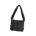 thumbnail image 3 of Bolso de hombro tipo hobo para mujer, bolso de nailon para vacaciones de verano y playa. Negro, 3 of 9