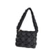 thumbnail image 3 of Bolso de hombro acolchado para mujer, tamaño mediano, tipo bollo de masa, para compras en la playa Negro, 3 of 9