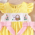 thumbnail image 5 of Hessimy Baby Girl Knit Ruffle Outfit Clothes Ribbed Organic Cotton Solid Color Long Sleeve Romper Clothes(Yellow, 5 of 6