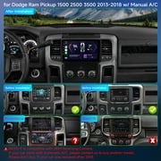 9 Android 14 Car Radio Stereo for Dodge Ram 1500 2500 3500 2013-2018 Manual A/C, 2+64GB Wireless CarPlay GPS Navi WiFi Bluetooth DSP RDS SWC