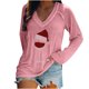 thumbnail image 2 of Pntutb Moda Mujer Causal Con Cuello En V Blusa Estampada Camiseta De Manga Larga Tops De Otoño Pntutb Pntutb-5186, 2 of 5