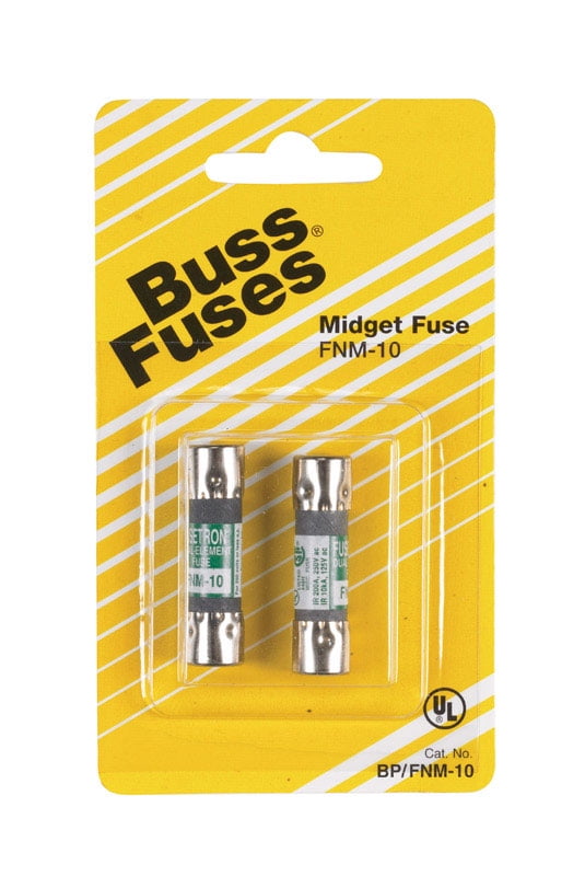 Bussmann 10 amps Midget Fuse 2 pk - Total Qty: 1; Each Pack Qty: 2; Total Items Rec: 2