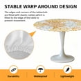 thumbnail image 2 of Elastic Fitted Round Tablecloth, Orange Gray Coral Coastal Waterproof Stretch Table Cover for 36"-44" Tables, Summer Beach Seaside Nautical Washable Outdoor Tablecloths for Patio, Picnic, Camping, 2 of 9