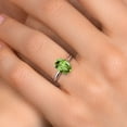 thumbnail image 4 of Gem Stone King PLAT-900 Platinum Green Peridot Engagement Ring for Women | 2.10 Cttw | Oval 9X7MM | Gemstone August Birthstone | Size 6, 4 of 6