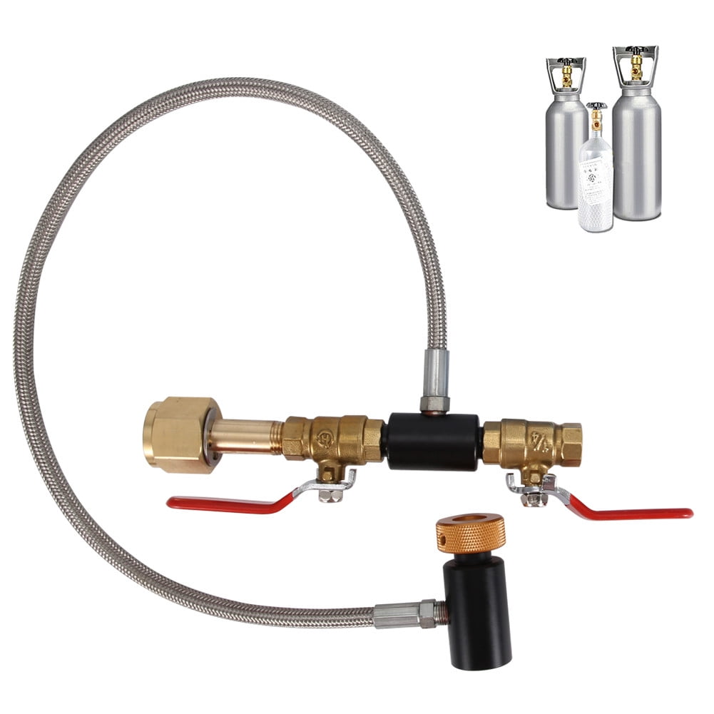 FAGINEY G1/2 CO2 Cylinder Refill Adapter Connector with Hose For