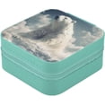 thumbnail image 2 of GZHJMY Bear in The Clouds Compact Leather Jewelry Box - Mini Travel Jewelry Case Organizer & Holder for Girls, Women | Ideal for Necklace Bracelet Earrings Rings, 2 of 7