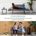 thumbnail image 3 of CoSoTower Convertible Wicker Loveseat Grey Patio Chaise Lounge, 3 of 7