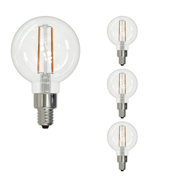 Bulbrite 862694 Pack Of (4) 2.5 Watt Dimmable G16 Candelabra (E12) Led Bulbs - Clear