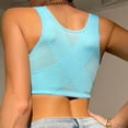 thumbnail image 2 of Eashery Padded Bras for Women Women's Invisibles Comfort Seamless Lightly Lined V Neck Bralette Bra Blue X-Large, 2 of 4