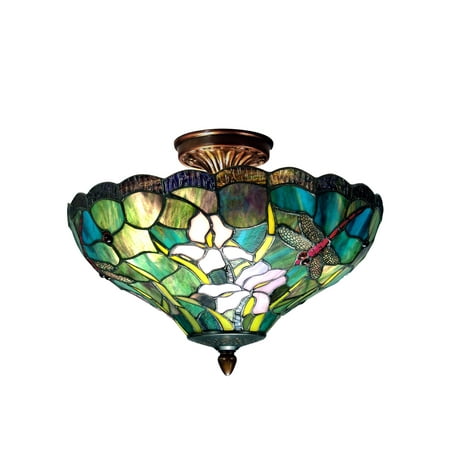 

Savannah Metal Semi-Flush Mount in Antique Brass Finish