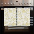 thumbnail image 2 of Boho Yellow Floral Kitchen Towels Set of 3, Water Absorbent Dish Towel, Vintage Farmhouse Paisley Plant Leaf Decorative Hand Towels - Quick Drying Cloth for Cooking Baking, 18x28 Inch, 2 of 8