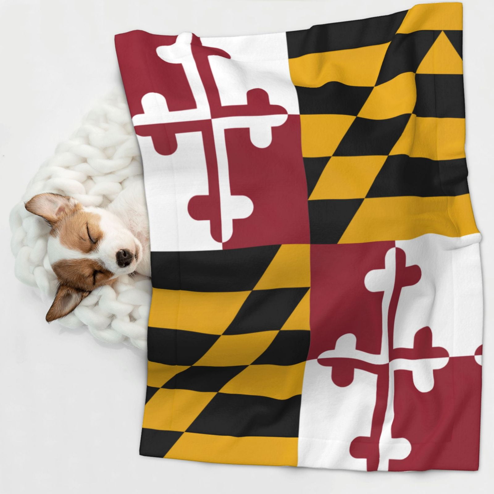 Maryland-Flag Dog Blanket Soft Warm Flannel Cat Blanket Great Pet Throw for Cats Puppy Small Medium Large Dog