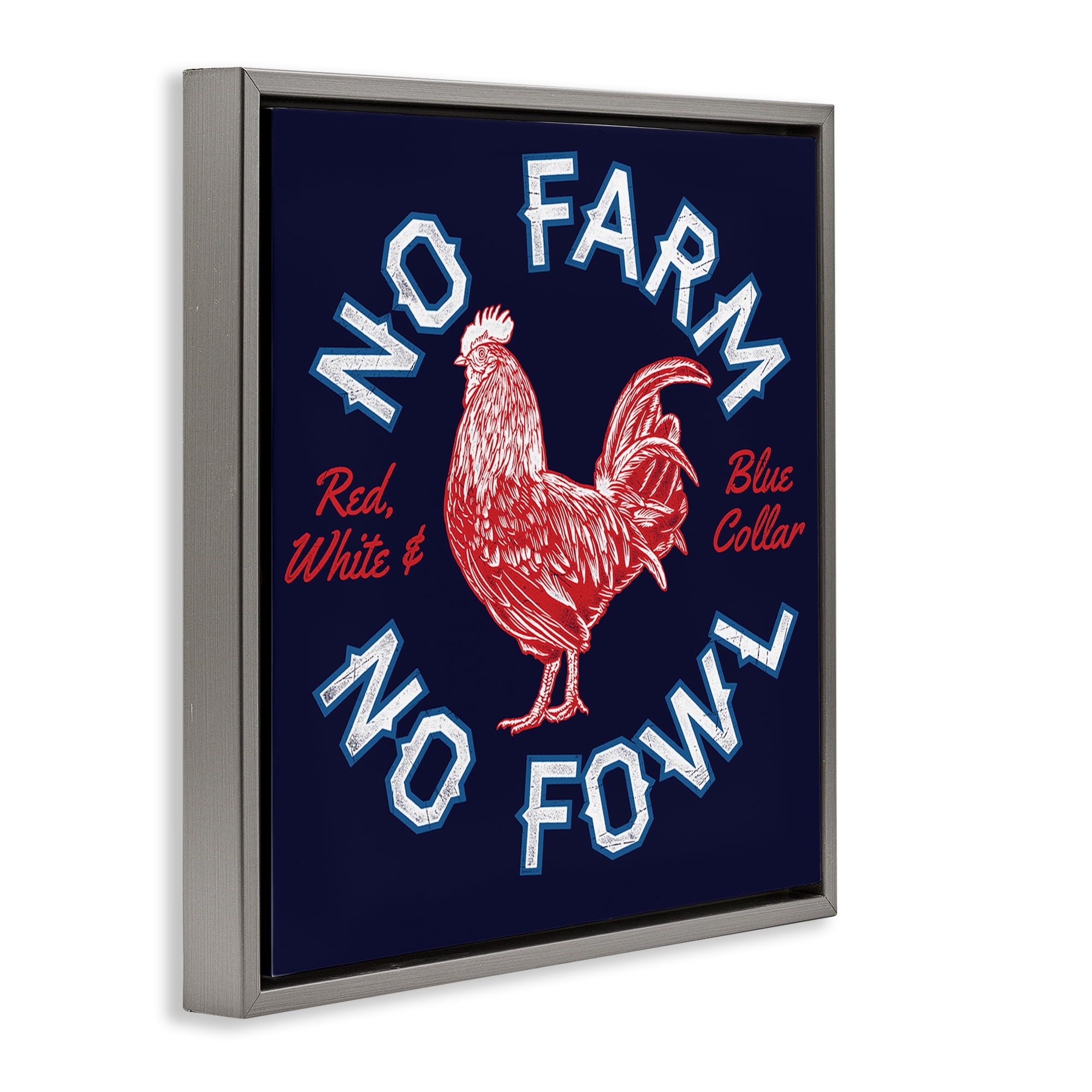 Stupell Industries No Farm or Fowl Animals Painting Gray Floater Framed Canvas Art Print Wall Art, 25 x 25