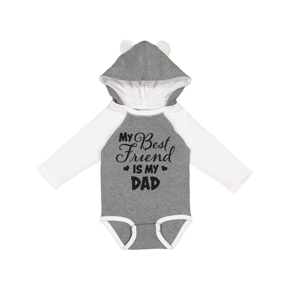 Inktastic My Best Friend is My Dad with Hearts Boys or Girls Long Sleeve Baby Bodysuit