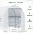 thumbnail image 5 of Homiyad 15x7x7 High Tunnel Greenhouse, with 6 Roll-up Windows & Roll Up Door, 140 GSM PE Cover, Steel Frame, for Planting, Garden, White | Aosom.com, 5 of 8