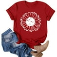 thumbnail image 2 of Povozer Womens Tshirt Graphic Tees Crew Neck Summer Short Sleeve Loose Fit Tops(Red,S), 2 of 4