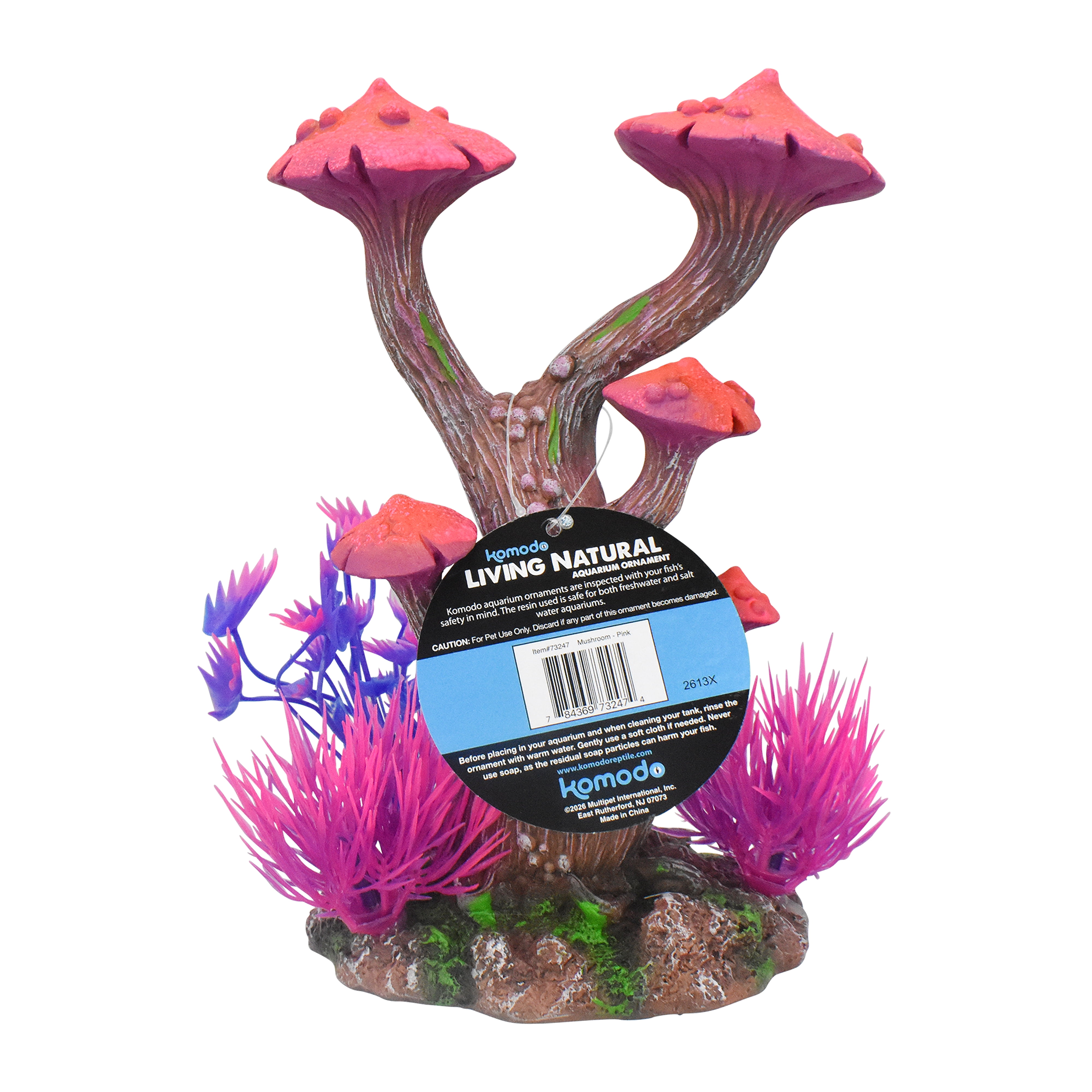 Komodo Aquarium Decor Pink Mushroom