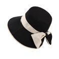 thumbnail image 4 of BRICH Women's Bowknot Wide Brim Sun Hat Foldable 360° UV Protection Breathable Summer Travel Beach Hat Black One Size, 4 of 5