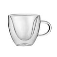 thumbnail image 1 of Taza de café de doble pared, taza de café de vidrio transparente, taza para bebidas calientes, taza para chocolate caliente 150ml, 1 of 9