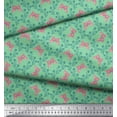 thumbnail image 2 of Soimoi Green Polyester Crepe Fabric Flower & Butterfly Print Fabric by Yard 52 Inch Wide, 2 of 3
