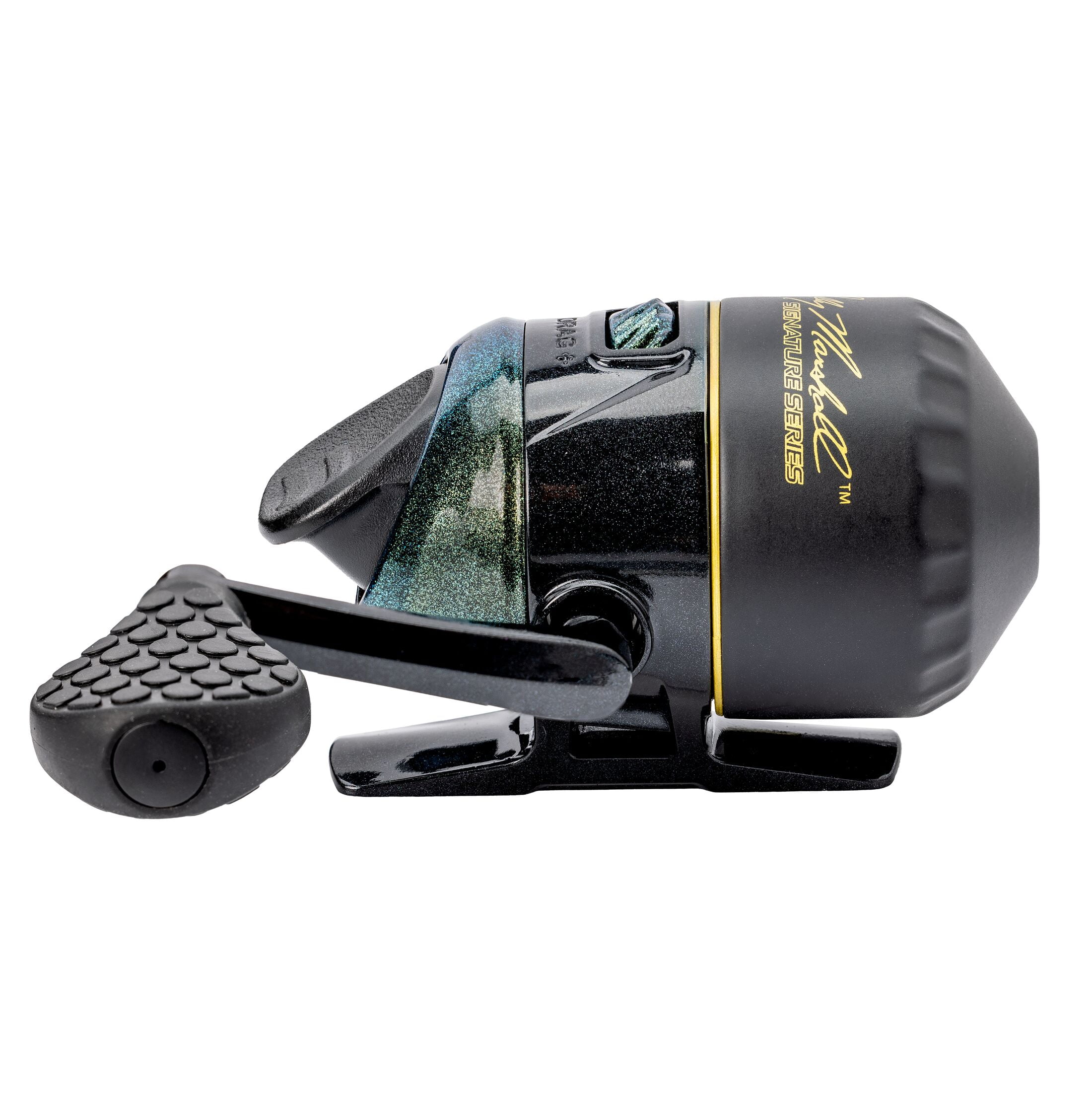 Lew's Wally Marshall Signature Series Spincast Fishing Reel, 2+1 Bearings, 4.3:1 Gear Ratio, All Metal Gears, Reversible Handle, Combat Grip Knob, 6-Pound Line, Green/Gold (Clam Packaging)