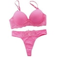 thumbnail image 2 of Sngxgn Lingerie Lace Bra and Panty Sets(Pink,95C), 2 of 3