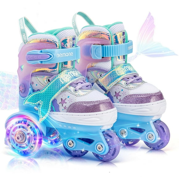 Patines NEMONE Mermaid 4, tamaño ajustable para niñas