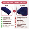 thumbnail image 4 of ELW Premium Suede Cowhide 2-4 oz 1-1.6mm - Soft Full Grain Pre-Cut Side Leather - 1-3 SQ FT,Navy - USA Made Silky Buffed Suede Fabric Leather for Car Upholstery, Crafts, Garments, Furniture, 4 of 9