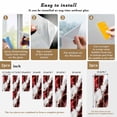 thumbnail image 6 of Marble Red Window Privacy Film, Modern Abstract Gold White Brick Stone Motif Static Cling UV Sun Blocking Heat Control Window Tint, Non-Adhesive One Way Windows Privacy Cover 17.7''x78.7'', 6 of 7