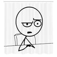 thumbnail image 3 of Ambesonne Humor Shower Curtain, So What Guy Meme Face, 69"Wx84"L, Black and White, 3 of 5