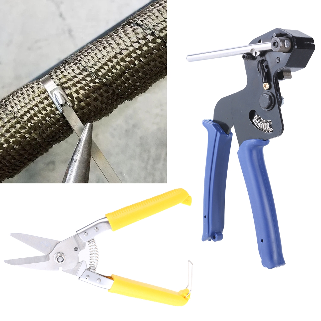 Metal Zips Ties Cutter Cable Ties Plier Stainless Steel Metal Tie Hand Wrap Tension Cutting Tools Self-Locking Zips Ties