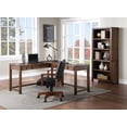 OSP Home Furnishings Baton Rouge LShape Desk in Brushed Walnut Finish