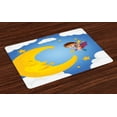 thumbnail image 1 of Ambesonne Explore Place Mats Set of 4, Cartoon Girl Flying, Standard Size, Multicolor, 1 of 4