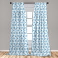 thumbnail image 4 of Ambesonne Geometric Blue Curtains, Little Big Triangles, Pair of 28"x95", Dark Turquoise Pale Teal, 4 of 4