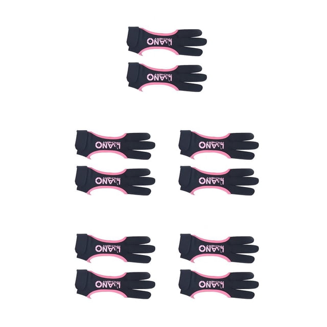 fastboy Archery Finger Guard Professional Adjustable Decorative Useful Three-finger Glove Convenient Practical Gloves Pink M 5Set