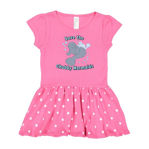 Inktastic Save the Chubby Mermaids with Cute Manatees Gift Baby Girl Dress