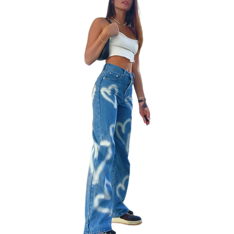 Street College Solid Frenulum High Waist Boot Cut Denim Jeans Street College Solid Frenulum High Waist Boot Cut Denim Jeans