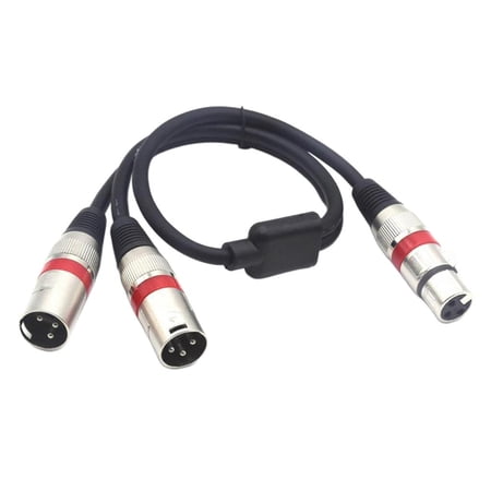 18.4cm Microphone Plug Cable 3pin XLR Female To Dual 2 XLR Male Splitter Cable Adapter