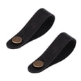 thumbnail image 1 of 2pcs Microfibre Cuir Crochet de Sangle de Poupée pour les Pièces de Guitare Acoustique Noir, 1 of 8