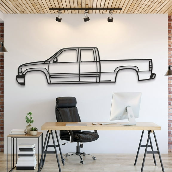 LaModaHome 1999 Silverado 1500 1st Gen Metal Silhouette Wall Art
