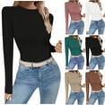 thumbnail image 6 of FAIWAD Cropped Sweaters for Women Slim Fitted Stretchy Crewneck Knitted Pullover Casual Basic Going out Sweater, 6 of 6